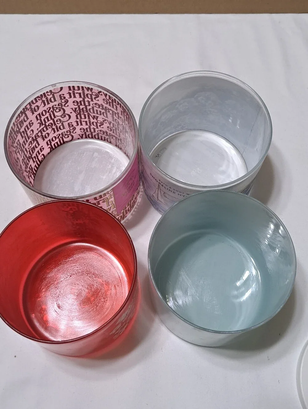 Bath & Body Works Empty 3 Wick Candle Jars set of 4 - Picture 2 of 5